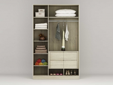 MẪU TỦ ÁO 3 CÁNH MỞ 02